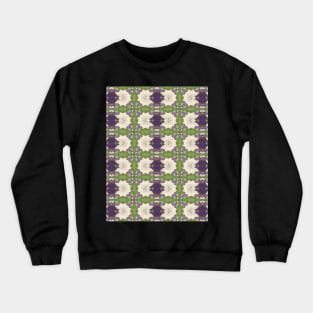 Green and Lavender Bill looking Pattern - WelshDesignsTP003 Crewneck Sweatshirt